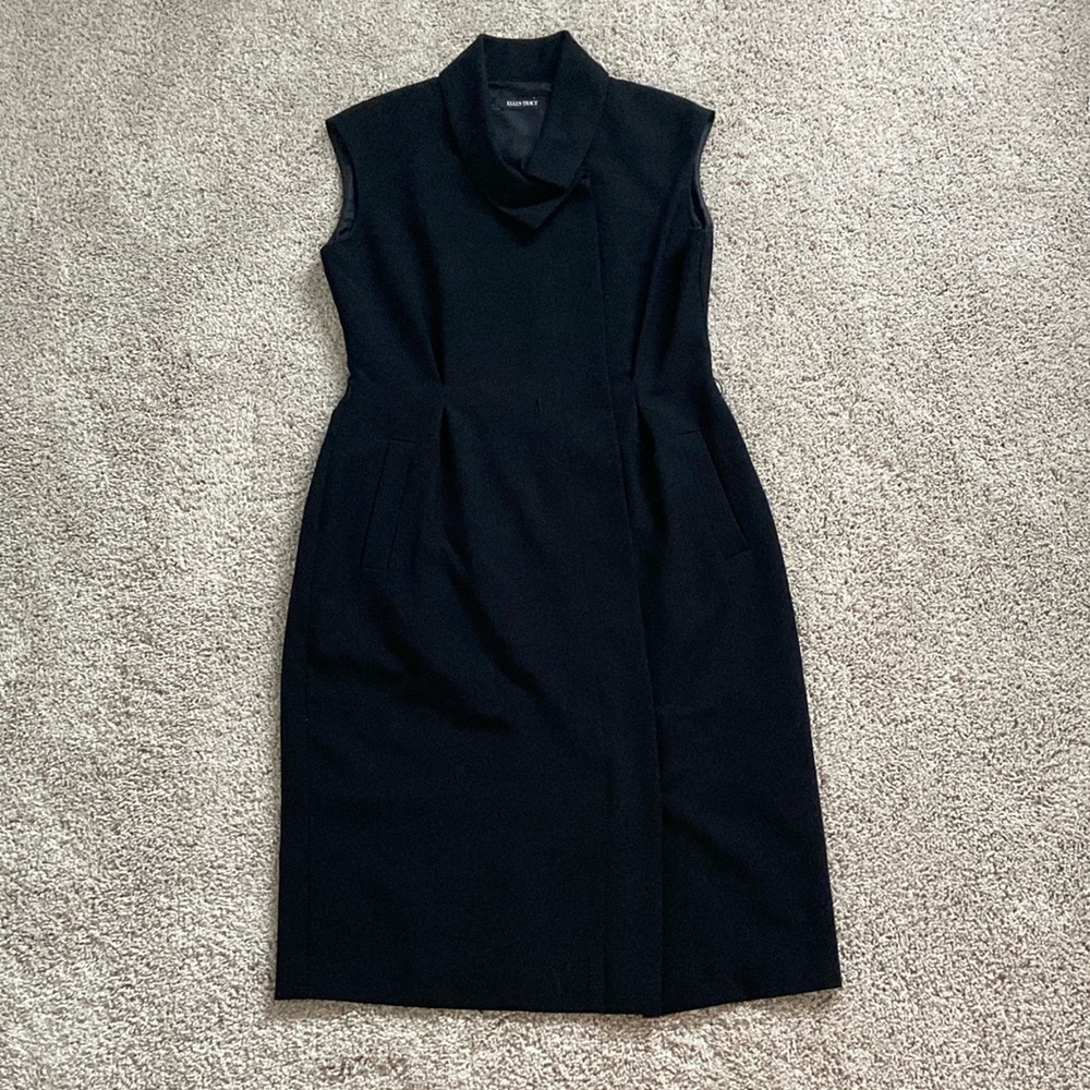 Ellen Tracy • Black Button Up Sleeveless Sheath Dress
